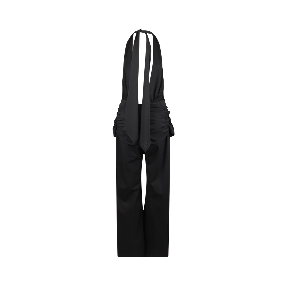 Ssheena Elegante Halter Jumpsuit met Knoopdetail Black Dames