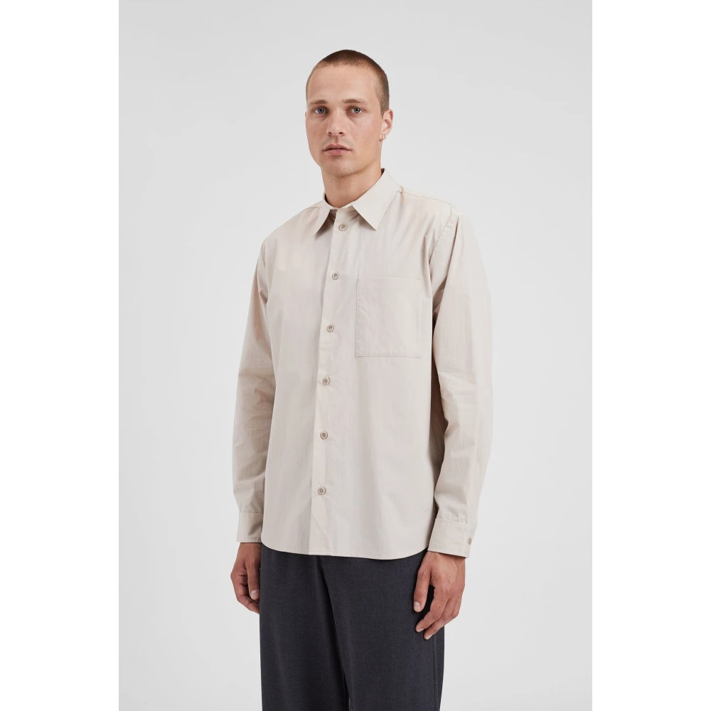 Norse Projects Silas Tech Poplin Overhemd Beige Heren