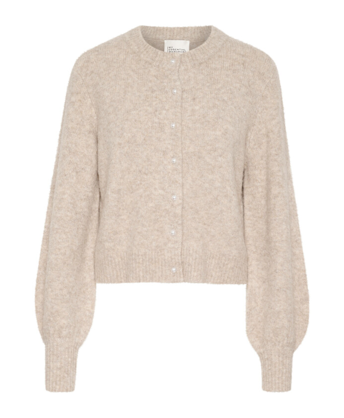 feather-gray-melange-knit-cardigan
