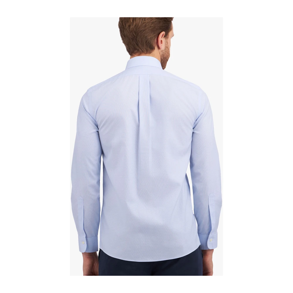 Brooks Brothers Blauw Slim Fit Non-Iron Stretch Katoenen Overhemd met Ainsley Kraag Blue Heren