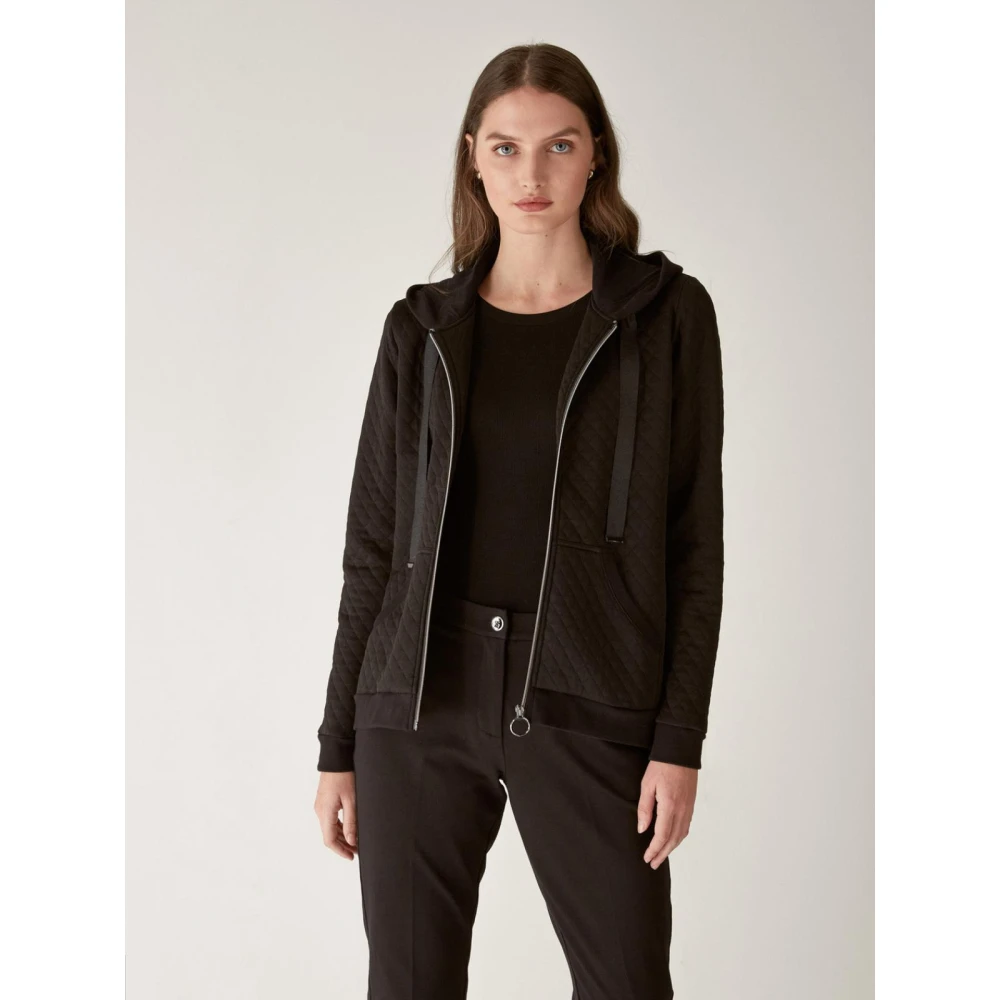 Elena Mirò Stijlvolle Fleece Trui Black Dames