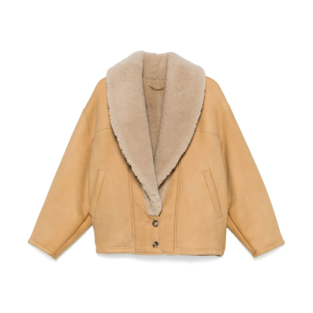 Golden Goose Shearling Jas Beige Dames