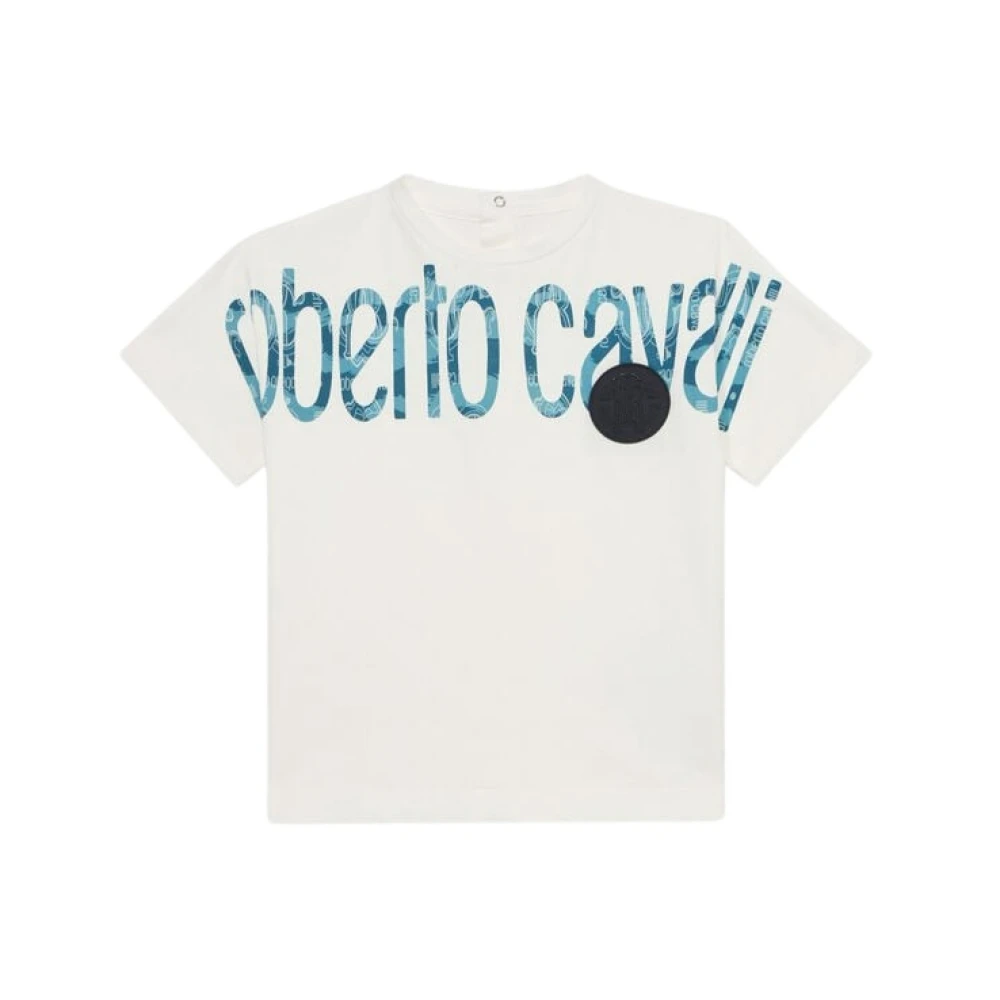 Roberto Cavalli Bandana Logo Print T-Shirt - Male - Kids Short Sleeve T-Shirts - White - 2 Y | 92 Cm - Kids