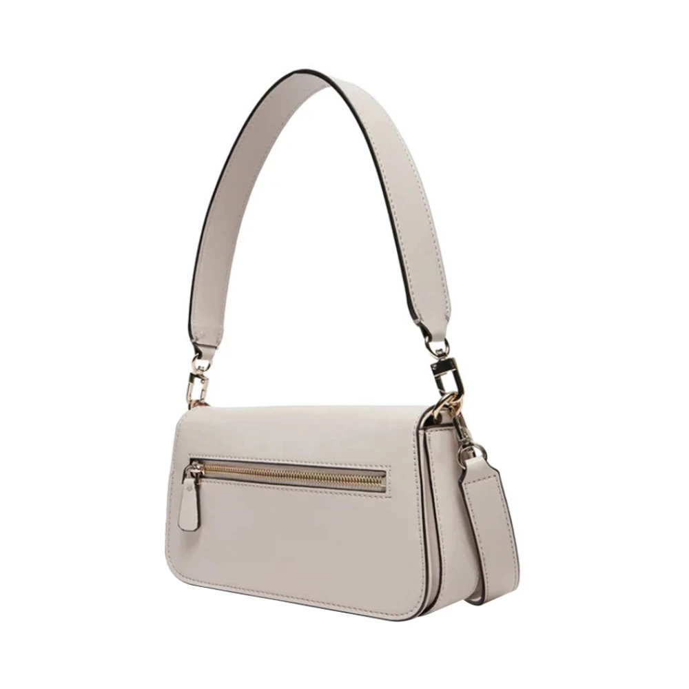 Guess Elegante Ivoor Schoudertas met Kettingdetail Beige Dames