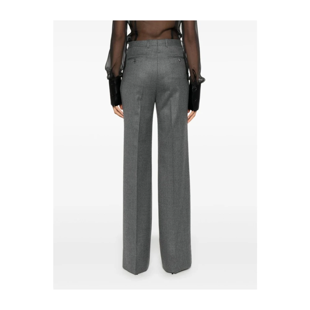 Tom Ford Grijze Wol Maatwerk Broek Flared Zoom Gray Dames