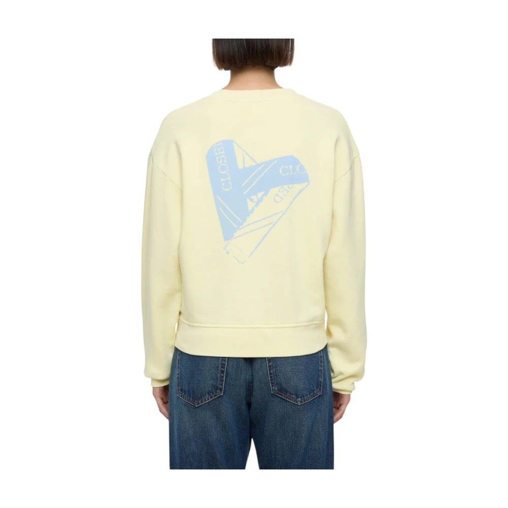 closed Beige Print Sweatshirt Zacht Katoen Casual Beige Dames