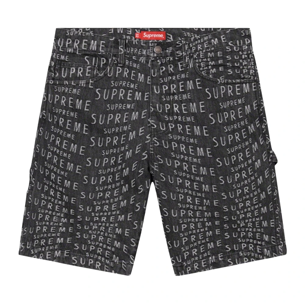 Supreme Limited Edition Warp Jacquard Denim Shorts Black Heren