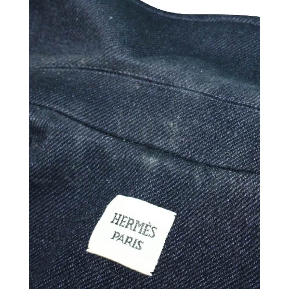 Hermès Vintage Pre-owned Cotton outerwear Blue Dames