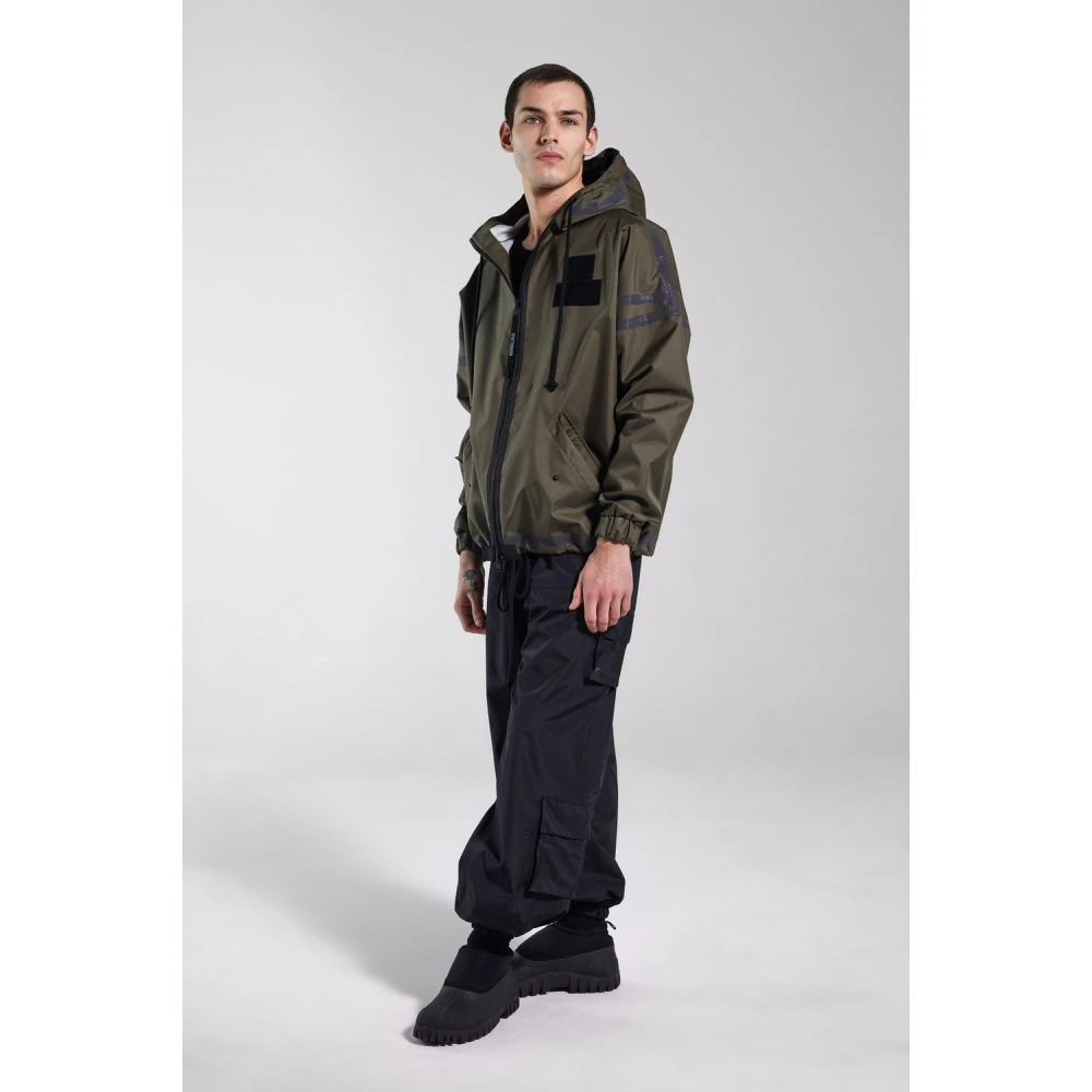 Stutterheim Korte capuchon regenjas met rits Green Heren