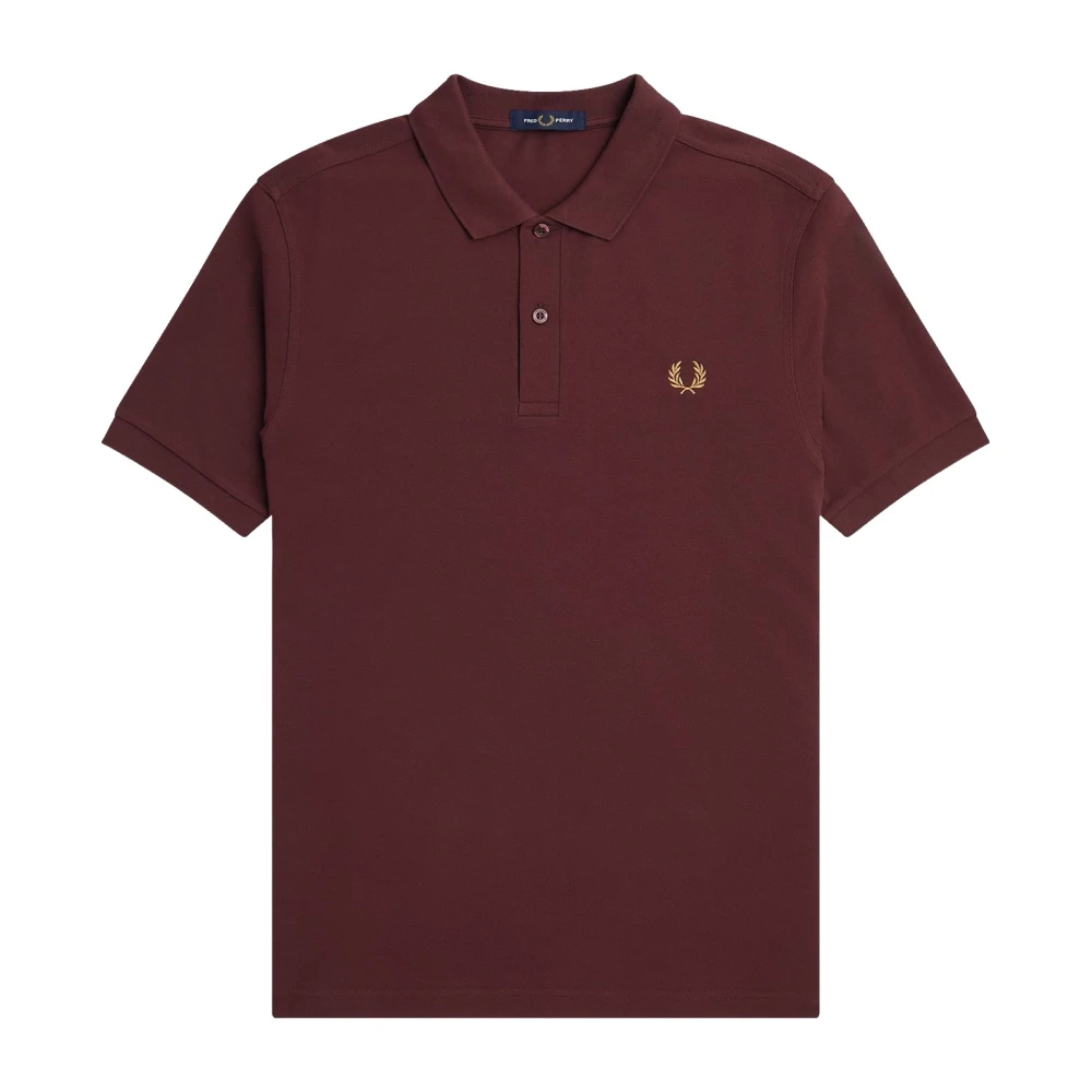 Fred Perry Slim Fit Effen Polo in Oxblood Light Rust Red Heren