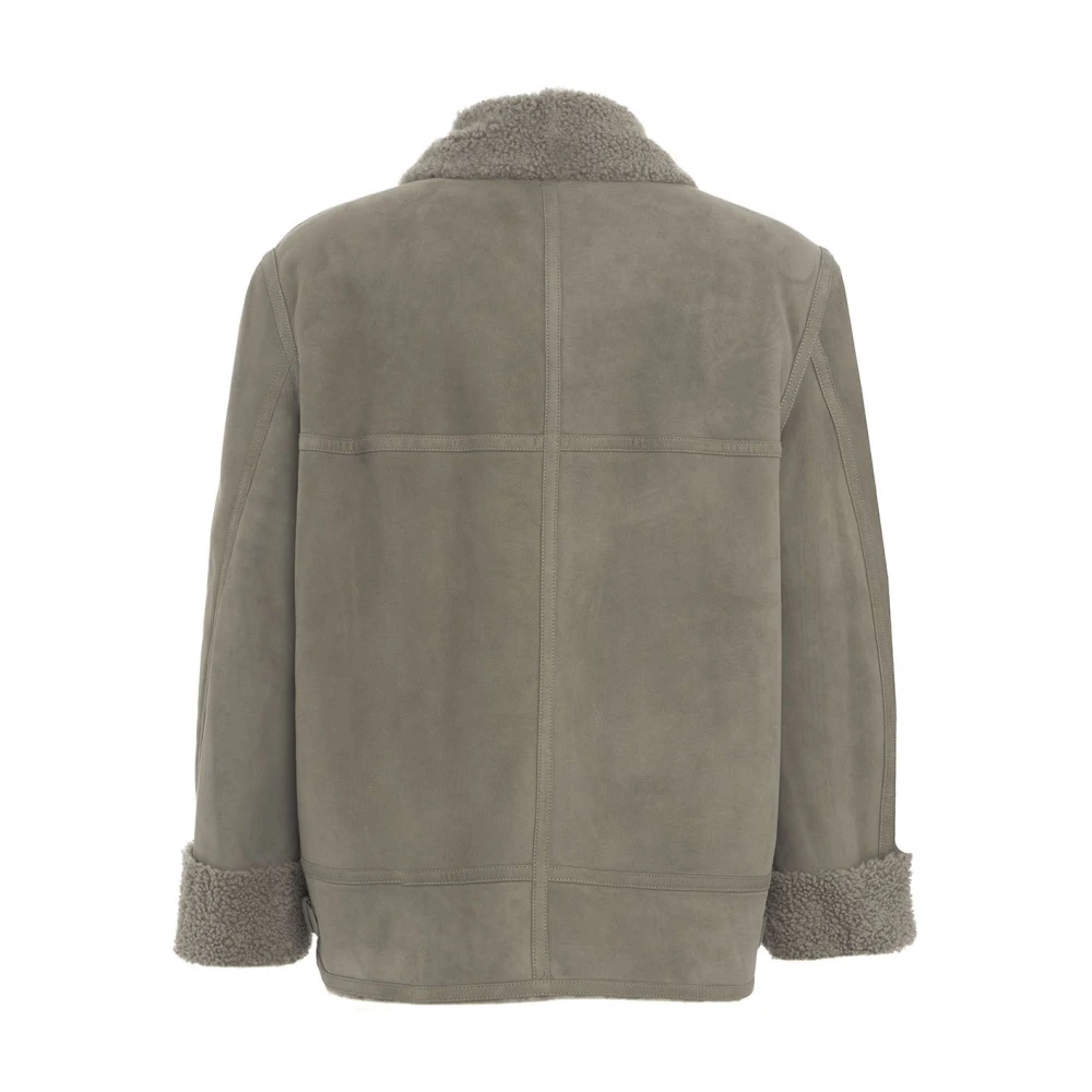1972 Desa Grijze Shearling Jas Aw24 Gray Heren