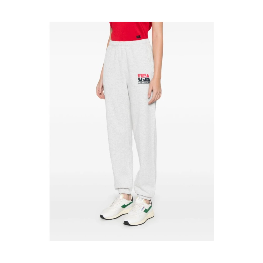 Sporty & Rich Grijze Katoenmix Elastische Broek Gray Dames