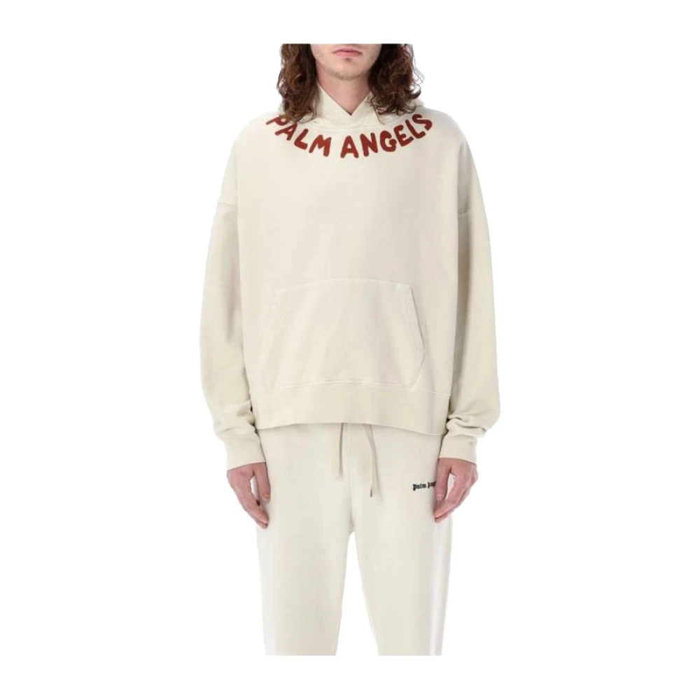 Palm Angels Men's Beige Seasonal Logo Hoodie - Hoodies - Xl - Sweatshirts & Hoodies