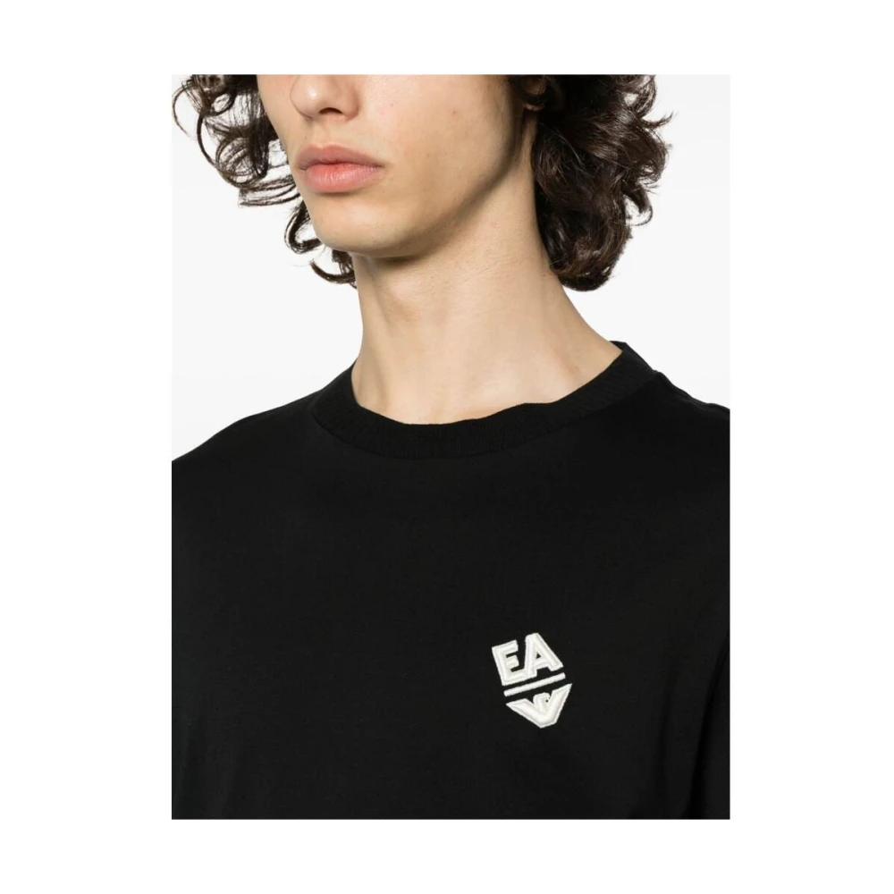Emporio Armani Zwart Logo T-shirt Black Heren