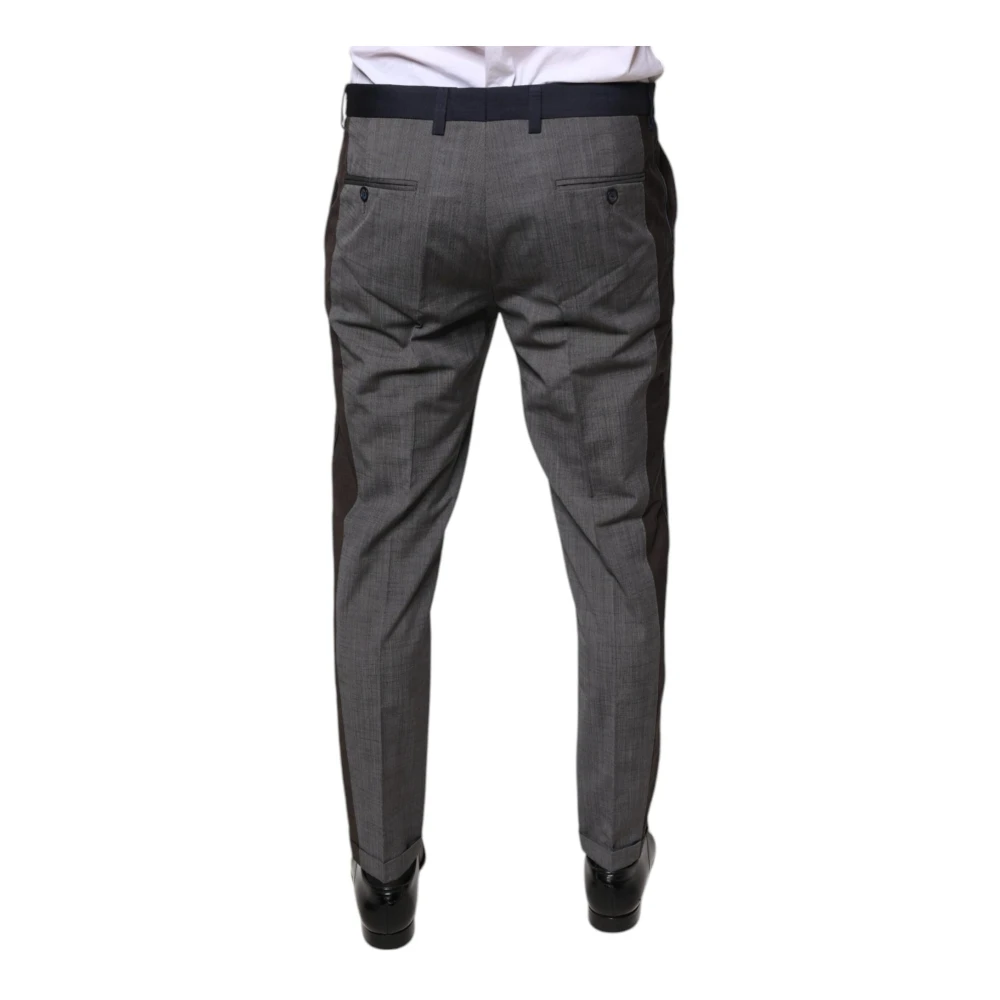 Dolce & Gabbana Zwarte Formele Wollen Blend Pantalon Black Heren