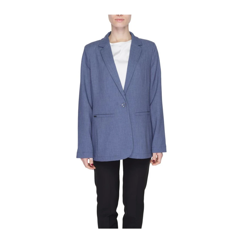 Street One Lente Zomer Dames Polyester Blend Blazer Blue Dames