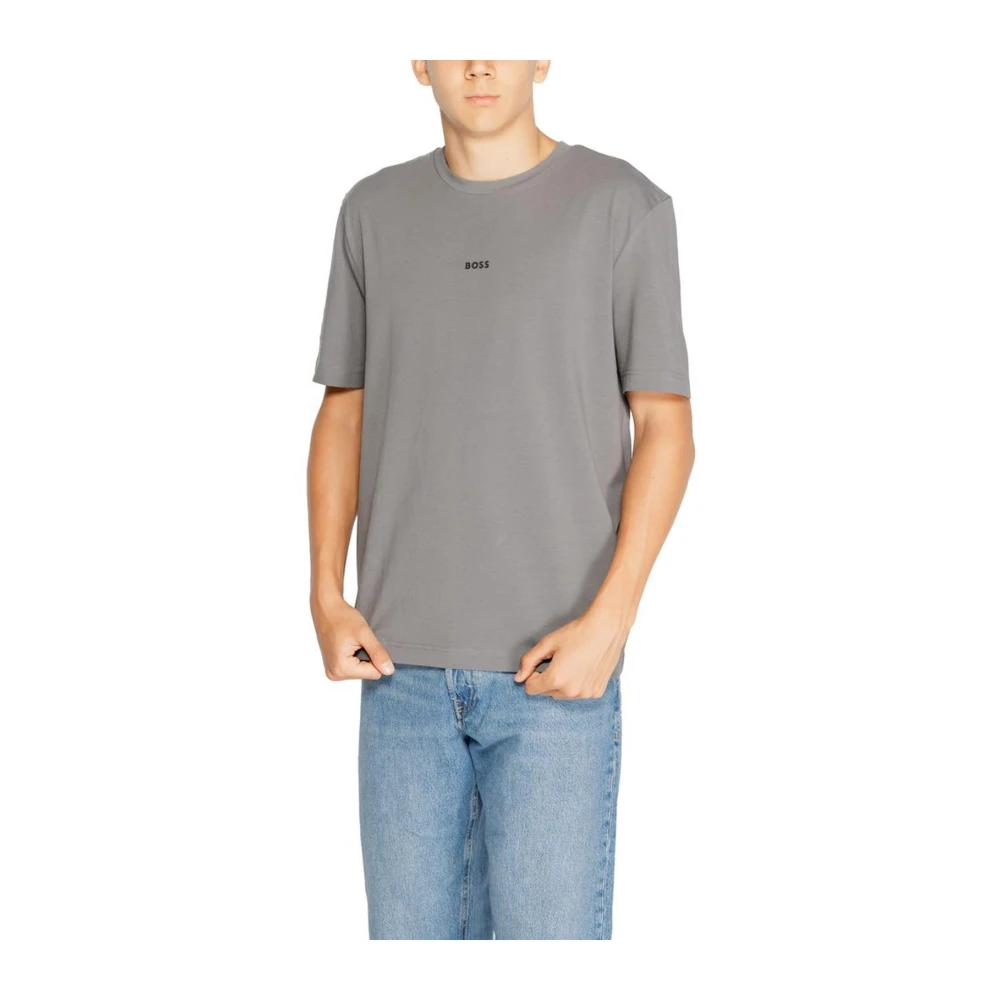 Hugo Boss Stretch Katoenen T-shirt Collectie Gray Heren