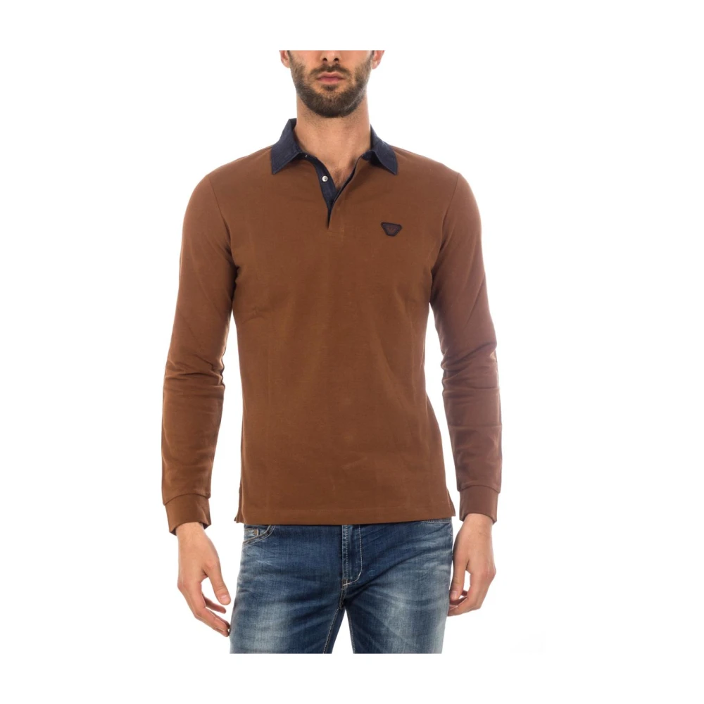 Armani Jeans Polo Shirts Brown, Herr