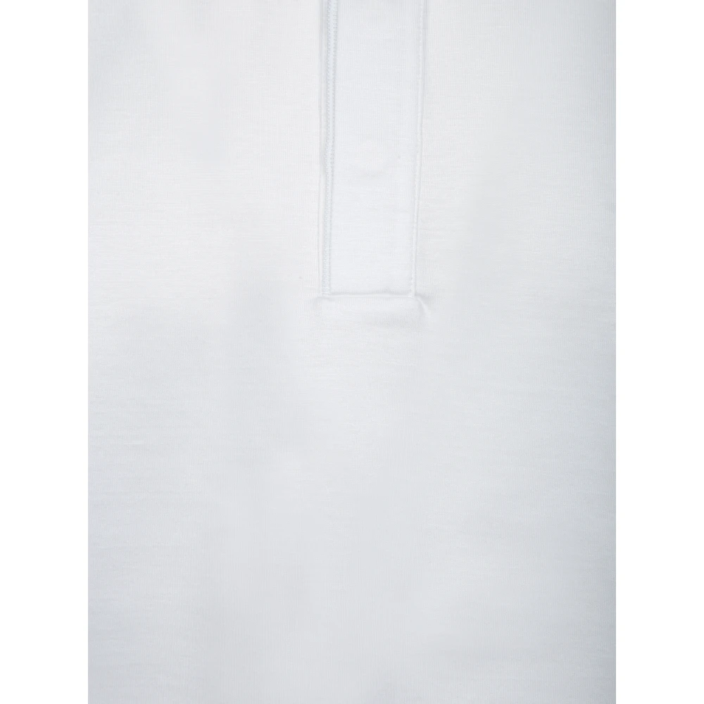 Canali Elegante Polo met Contrast Kraag White Heren