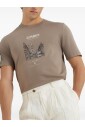 t-shirt-col-rond-marron-avec-impression