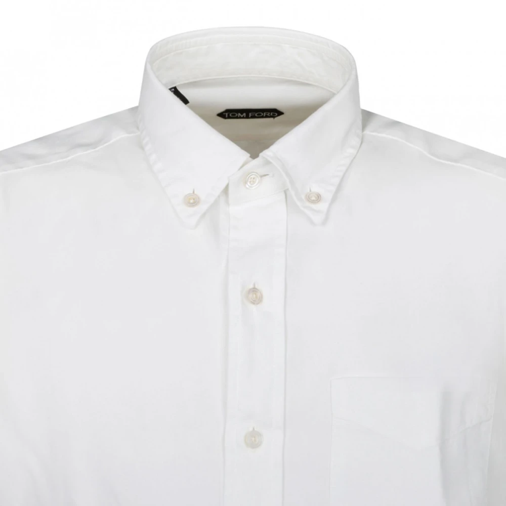Tom Ford Witte Lyocell Overhemd met Lange Mouwen White Heren