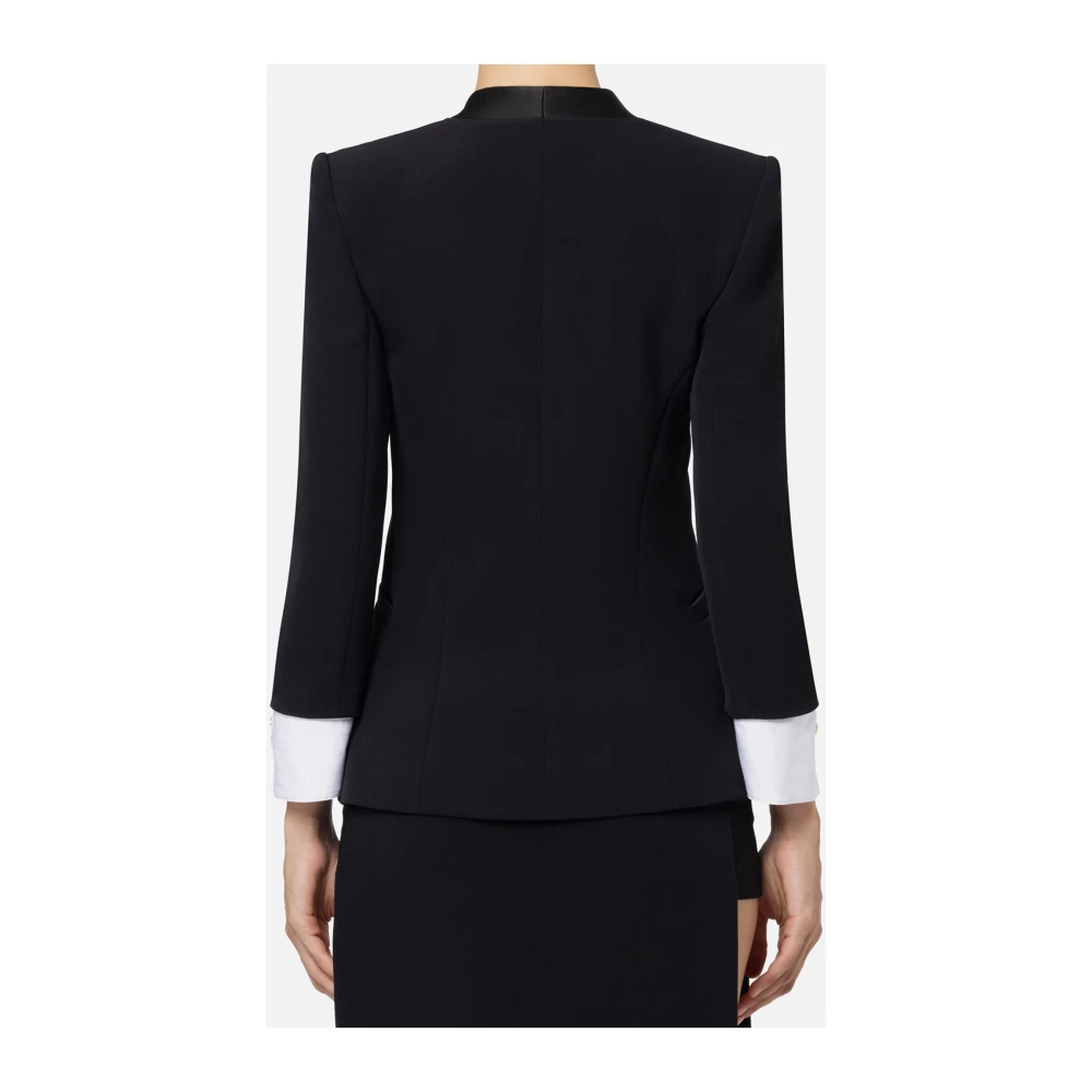 Elisabetta Franchi Zwarte Jassen voor Vrouwen Black Dames