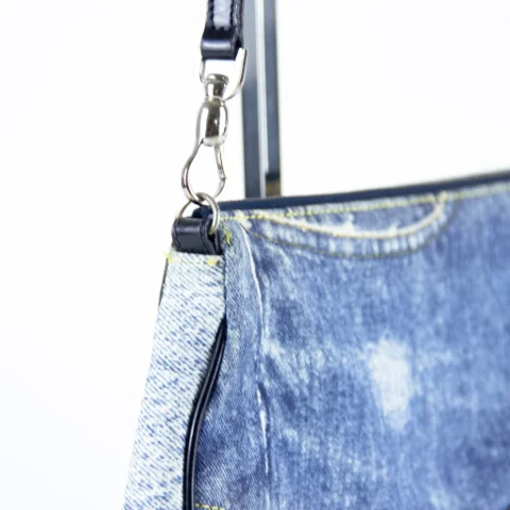 Dior Vintage Tweedehands Blauwe Denim Dior Saddle Tas Blue Dames