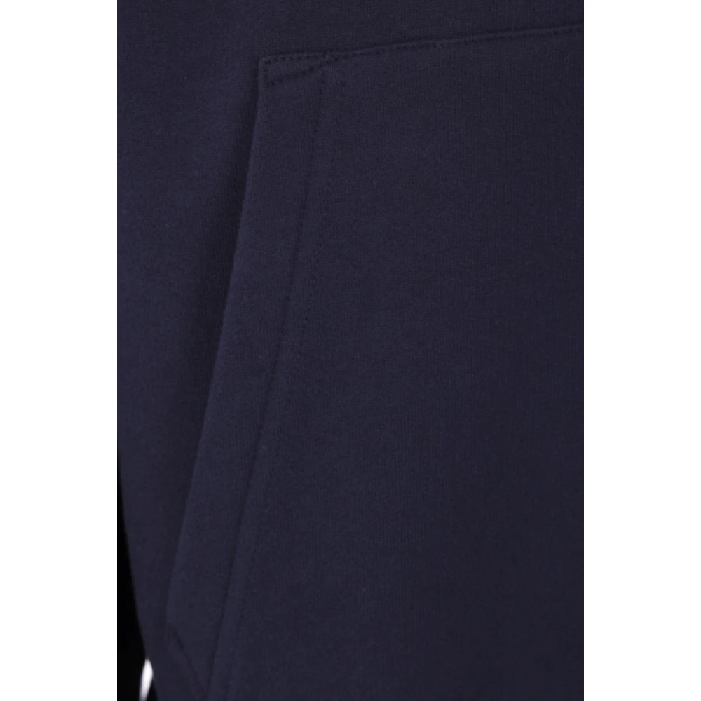 Saint Laurent Blauwe Katoenen Hoodie met Logo Borduursel Blue Heren