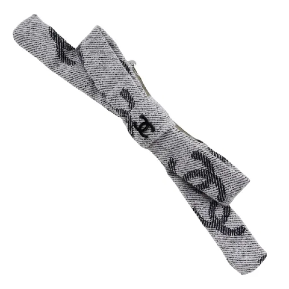 Chanel Vintage Pre-owned Cotton hair-accessories Gray Dames
