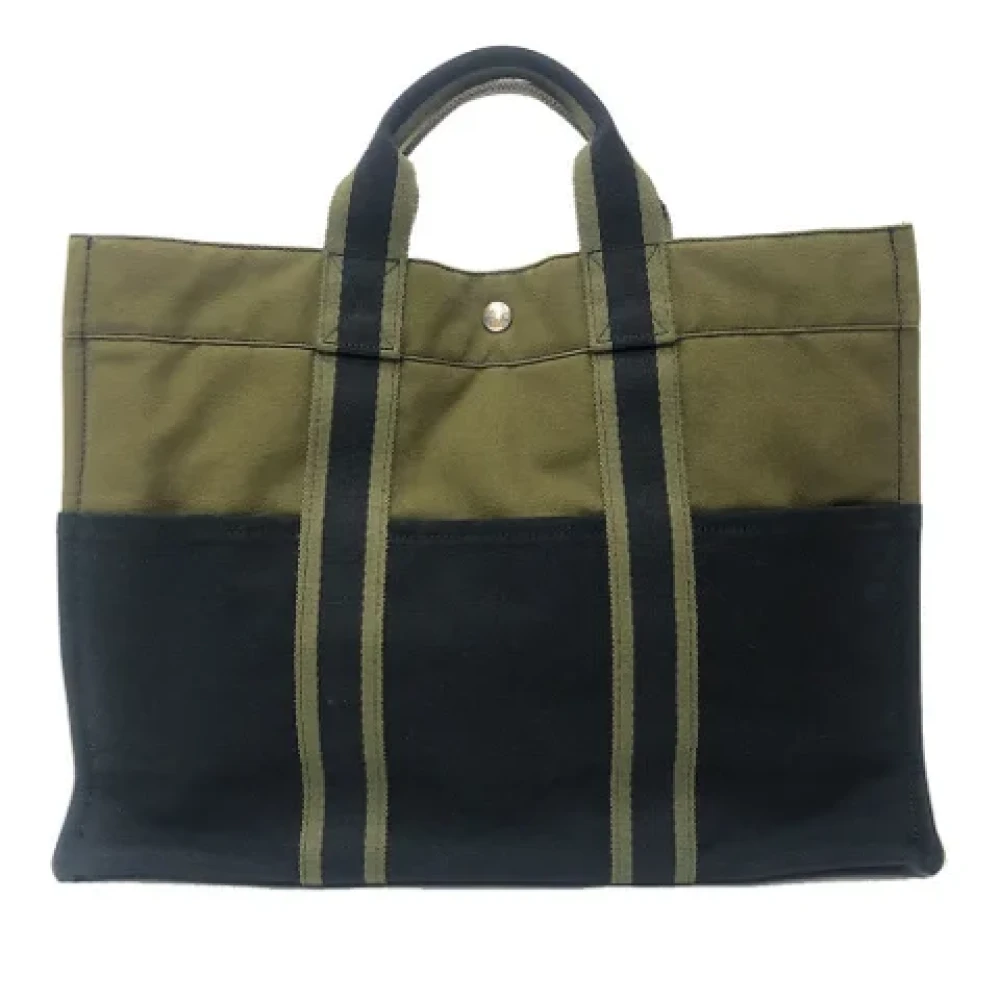 Hermès Vintage Pre-owned Canvas handbags Green Dames