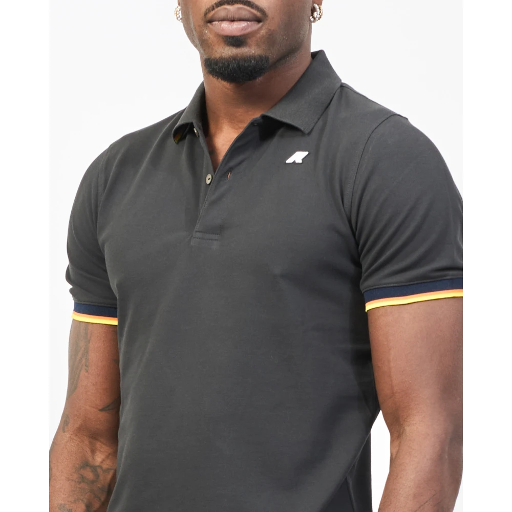 K-way Stretch Katoenen Poloshirt Vincent Black Heren