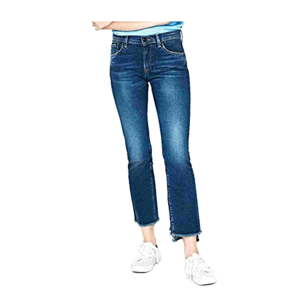 Pepe Jeans Women's Blue Victoria Ruffles Flar