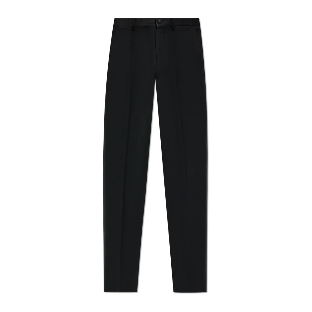 Dolce & Gabbana Men's Black Suit Trousers,, Creased Trousers Extra Large