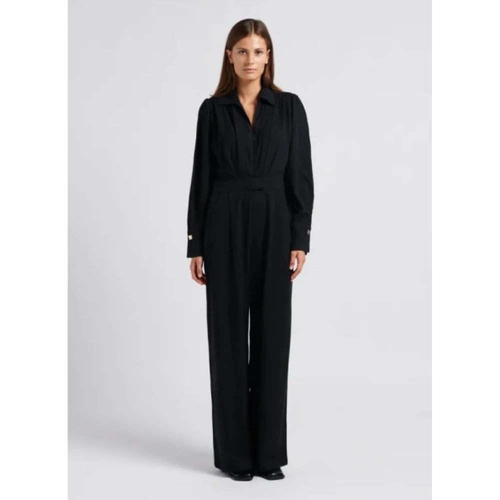 Suncoo Jumpsuit met V-hals en knoopdetails Black Dames