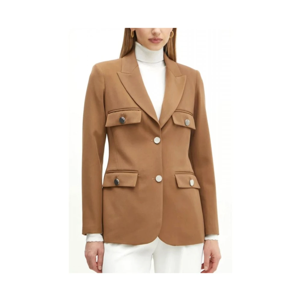 Liu Jo Vrouw Bruin Single-Breasted Blazer