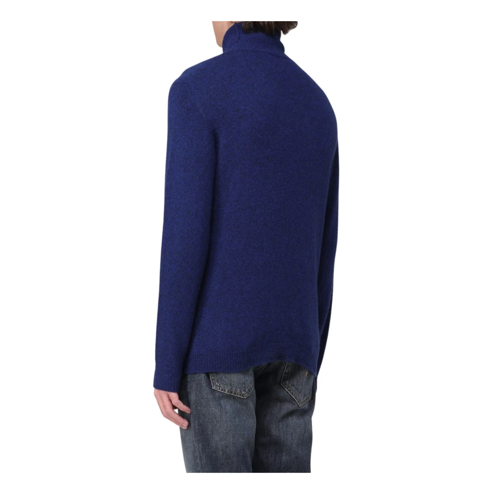 Roberto Collina Klassieke hoge hals sweatshirt voor heren Blue Heren