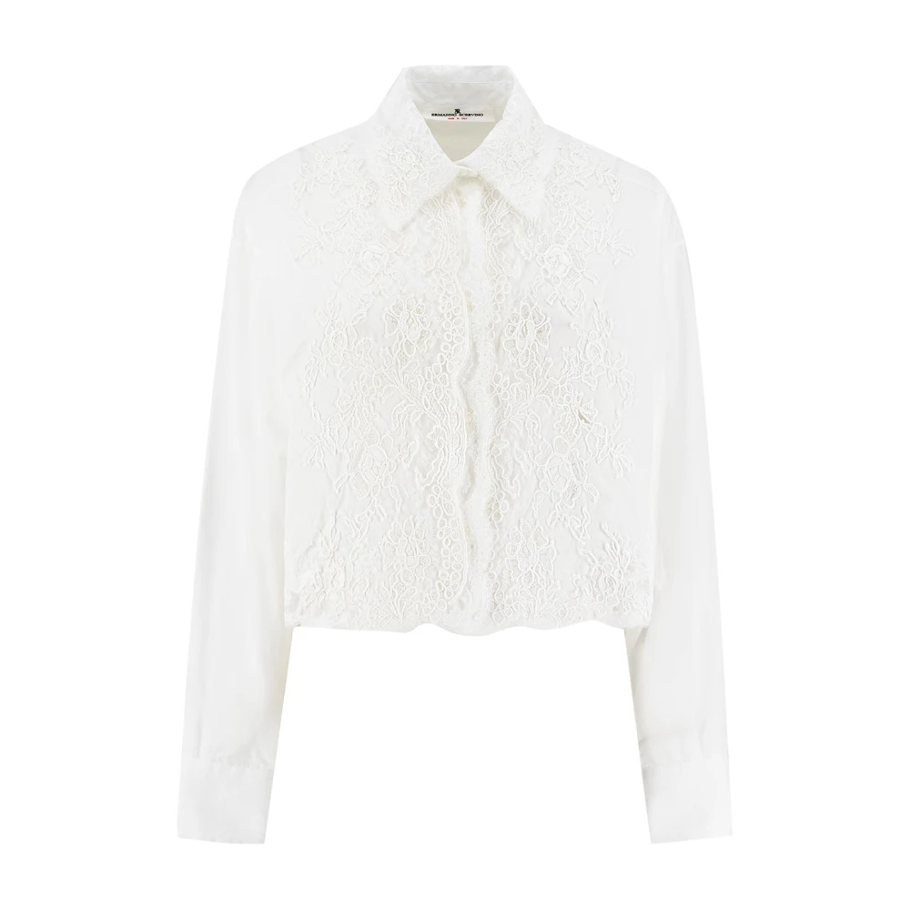 Ermanno Scervino Elegante Kantoverhemd voor de Lente White Dames