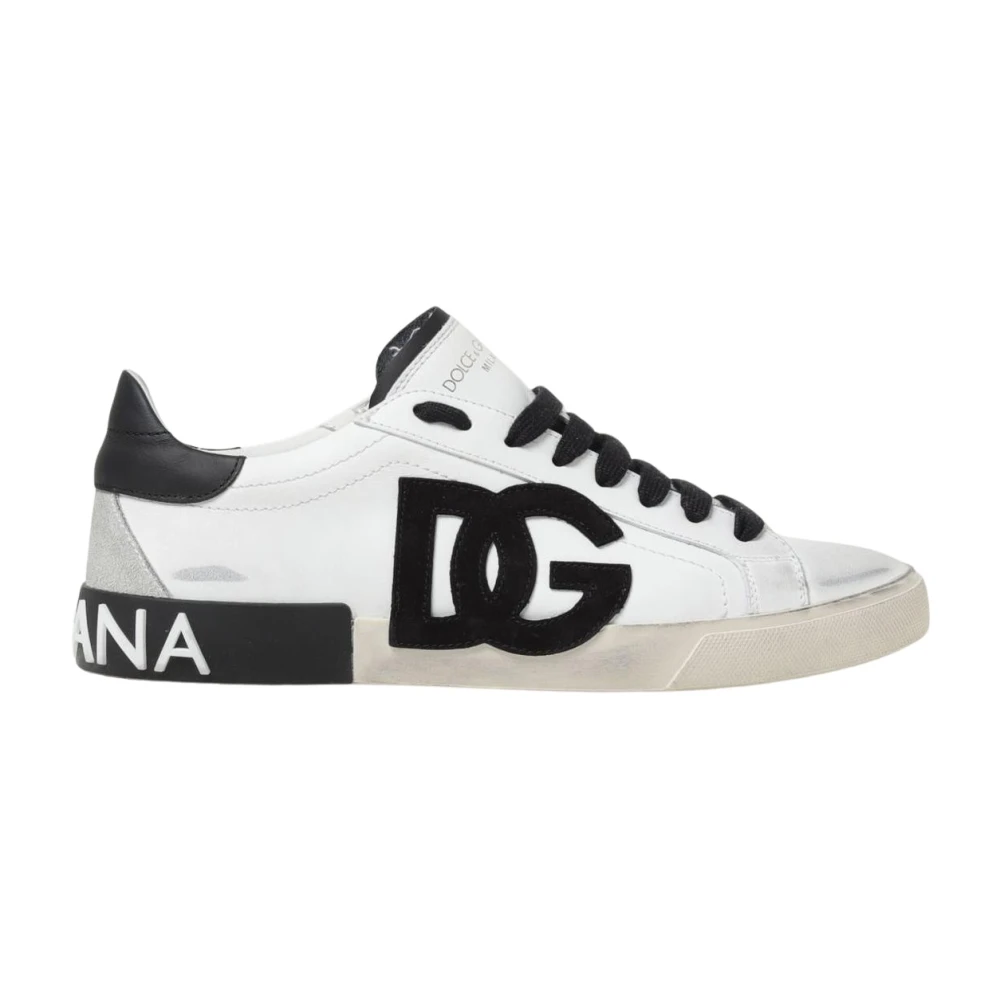 Dolce & Gabbana Men's White Lowtop Leather Trainers - Sneakers - 7 Uk - Shoes