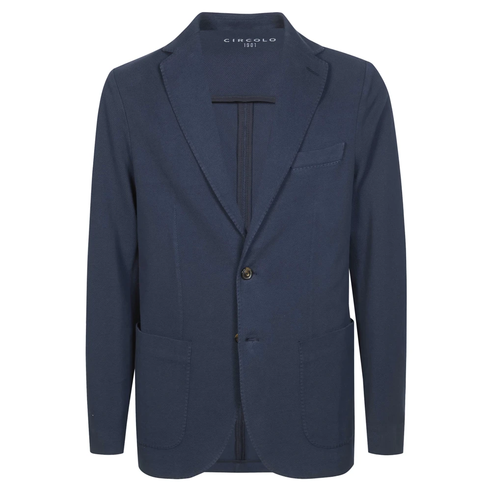 Circolo 1901 Men's Blue Giacca Monopetto Oxford, Blazers, 4XL, Jackets