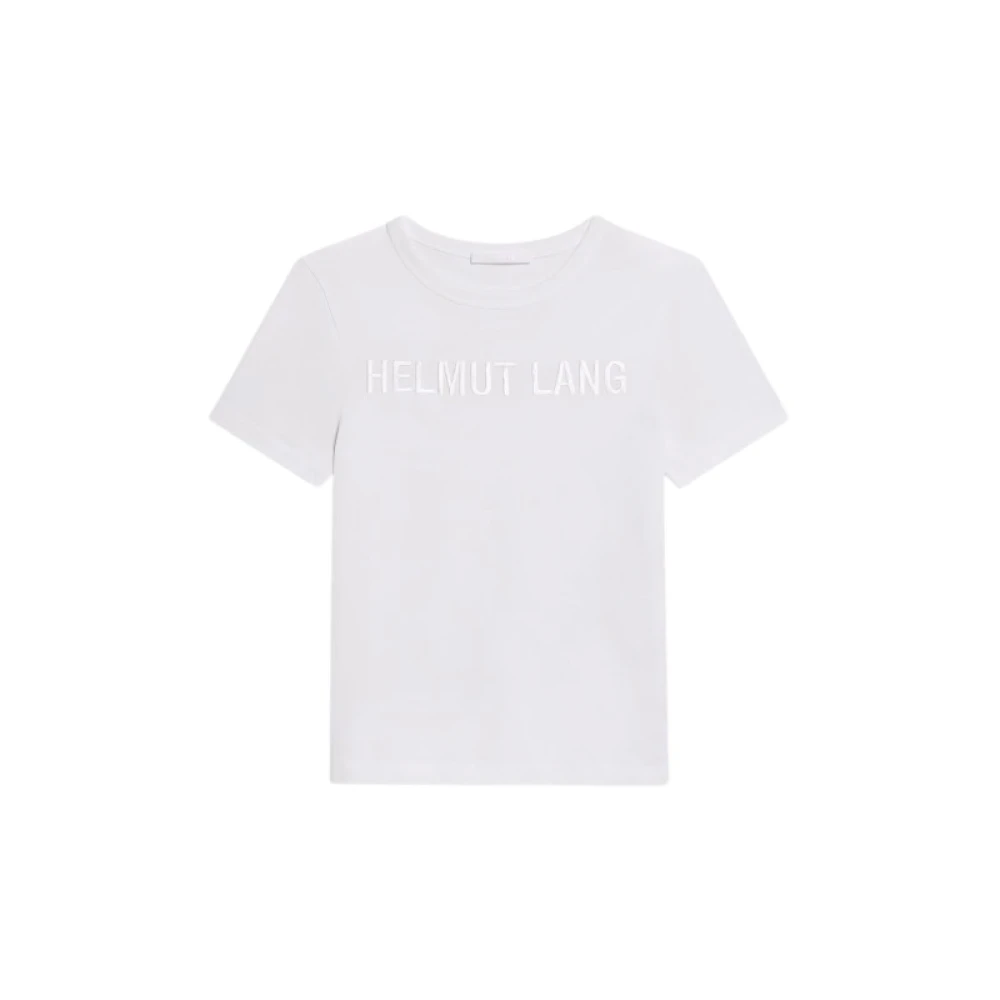 Helmut Lang Geëmbosseerd Logo Katoenen T-Shirt White Dames