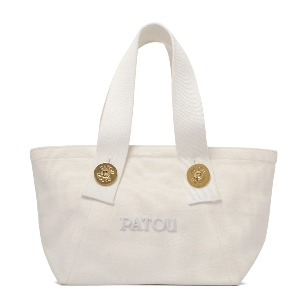 Hvit Liten Tote Bag med Logo