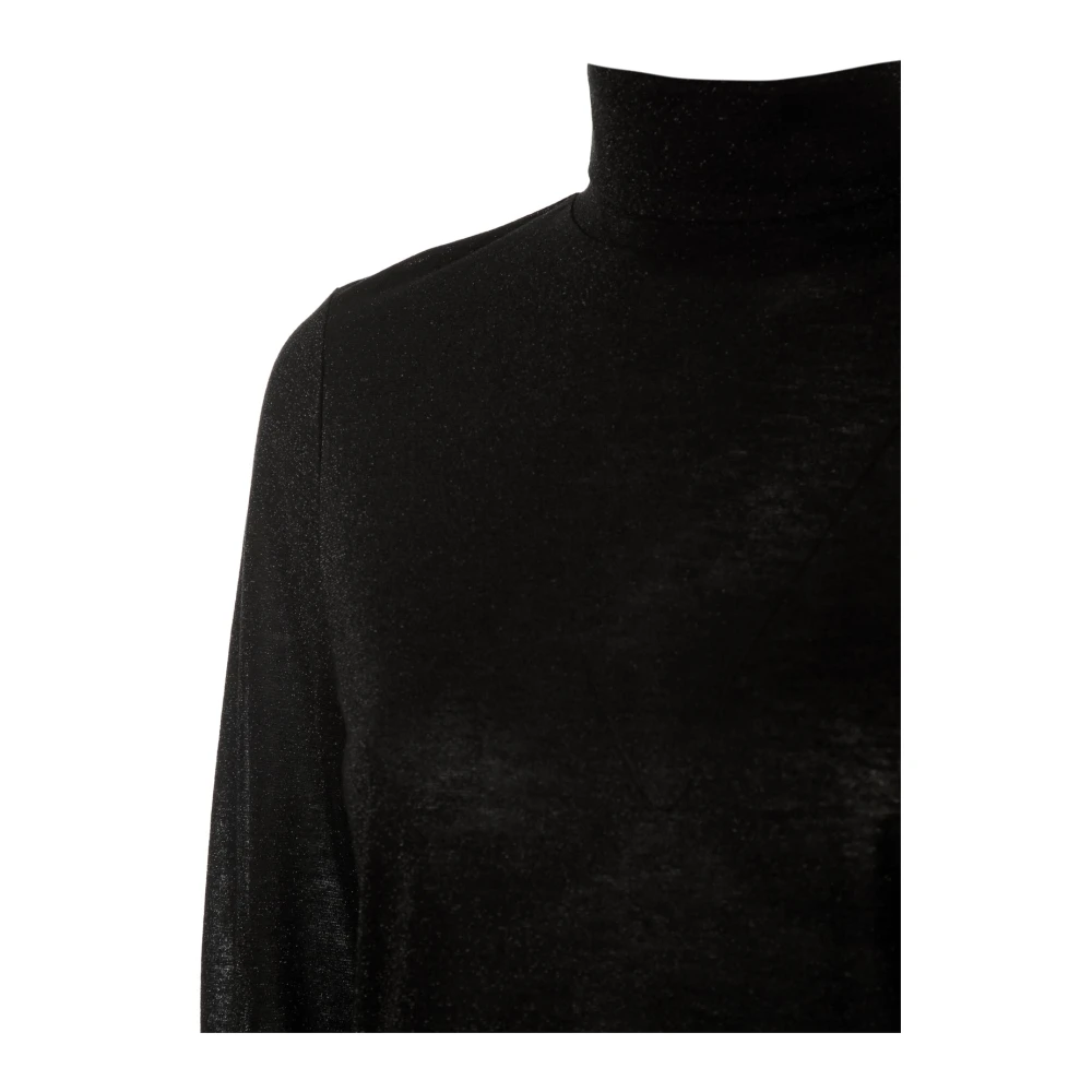 drykorn Semitransparante Slim Fit Coltrui Longsleeve Black Heren