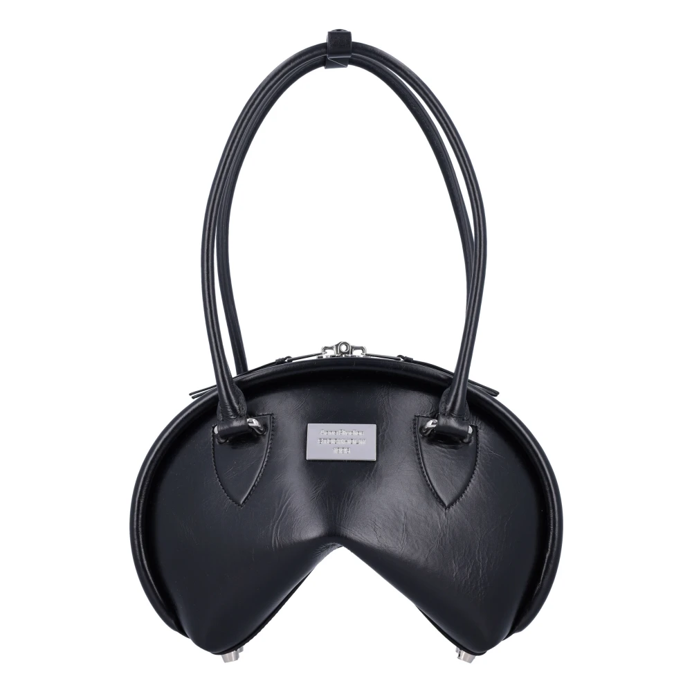 Acne Studios Zwarte leren schoudertas Bowlina Black Dames