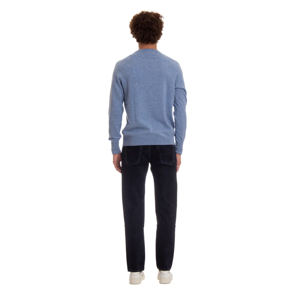 Ballantyne Heldere Blauwe Kasjmier Trui Winter Stijl Blue Heren