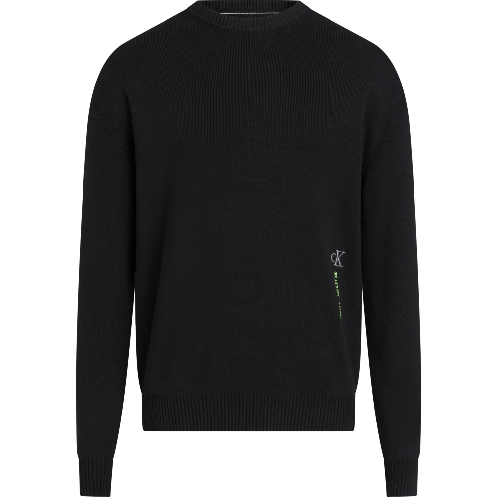 Calvin Klein Mannelijk Zwart Truien & Vesten Heren, Xl, Katoen, E Sweater Lupetto Zachte Pasvorm