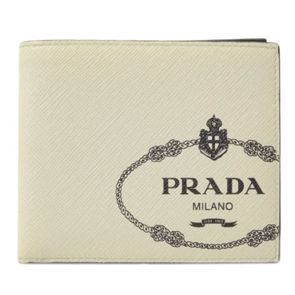 Prada Vintage Pre-owned Leather wallets Beige Dames