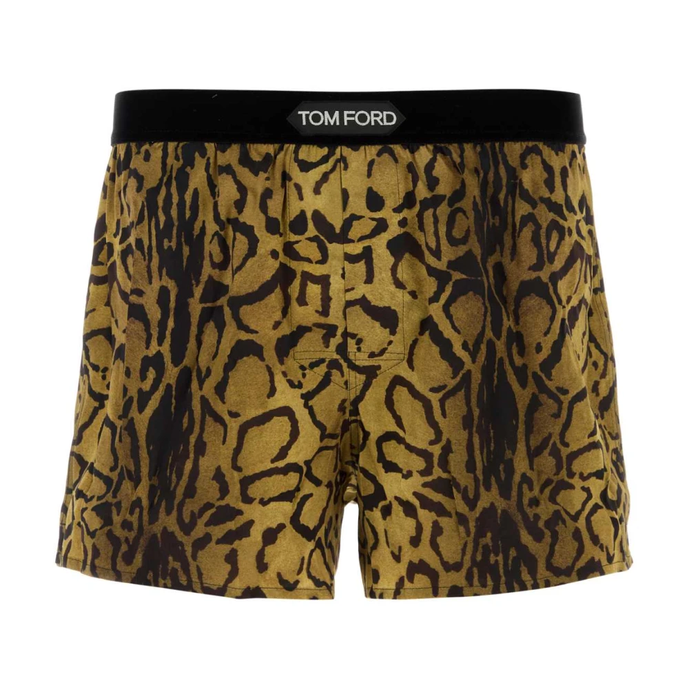 Tom Ford Gedrukte satijnen boxershort Brown Heren