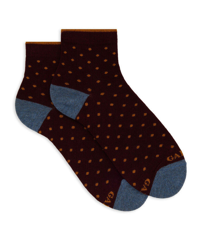 chaussettes-courtes-en-coton-bordeaux-a-pois-pour-femmes
