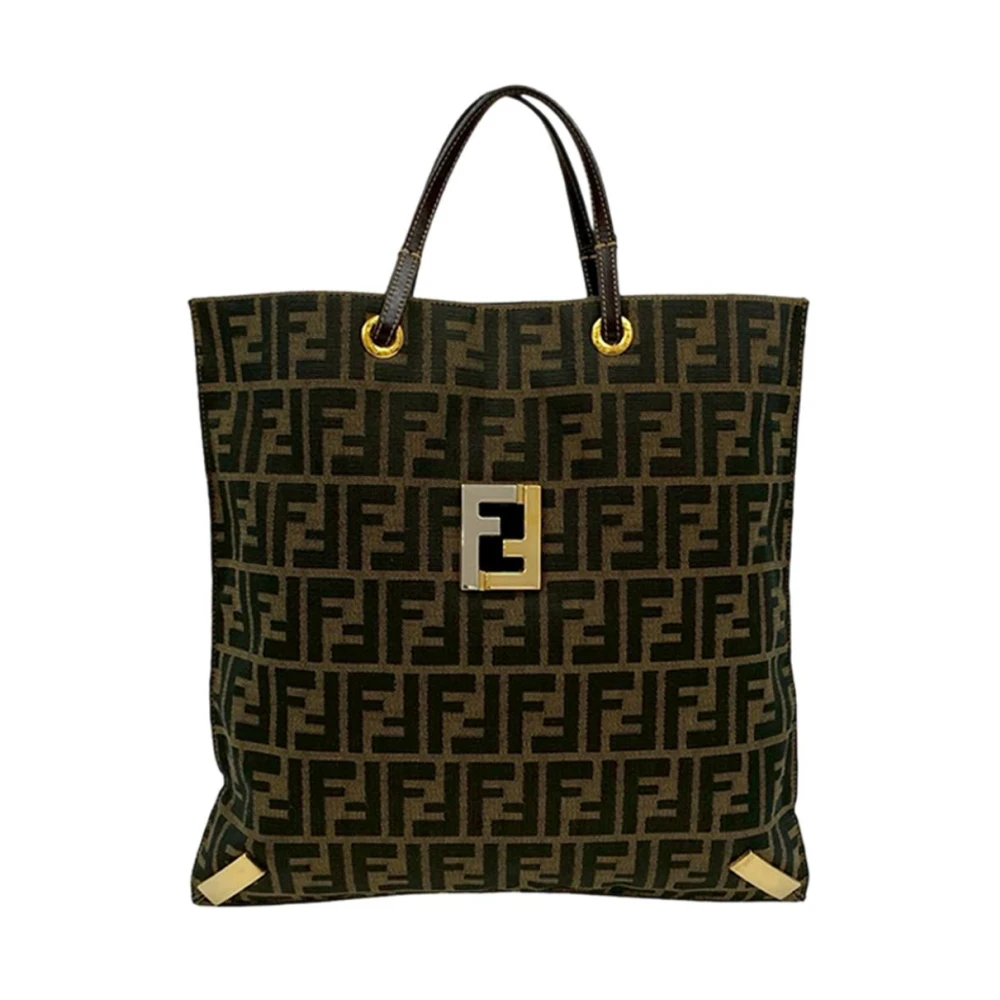 Fendi Vintage Women's Brown Pre-Owned Structured Leather Satchel