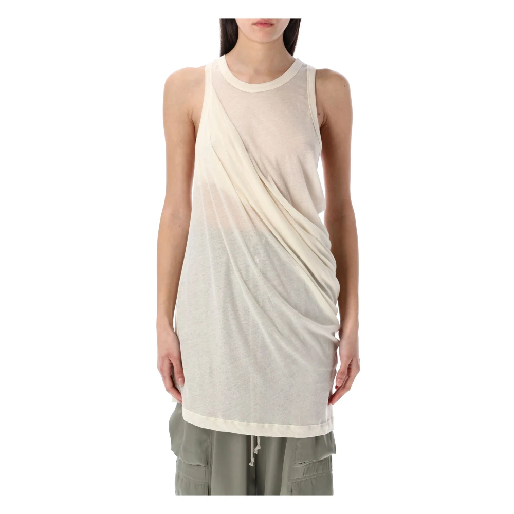 Rick Owens Stijlvol Katoenen Tank Topwear Beige Dames